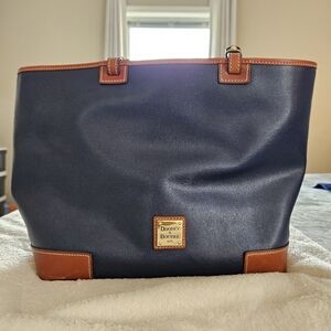 Dooney & Bourke Navy and Brown Tote Bag